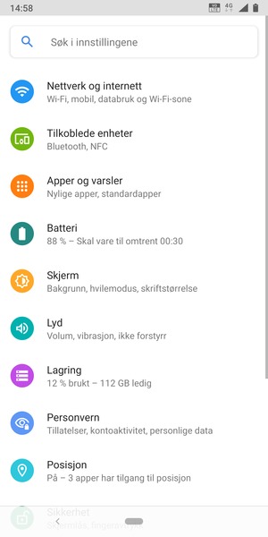 Velg Nettverk og internett