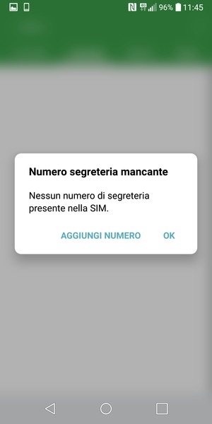 Se la segreteria telefonica non è configurata, seleziona AGGIUNGI NUMERO