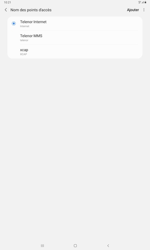Sélectionnez le bouton du Menu