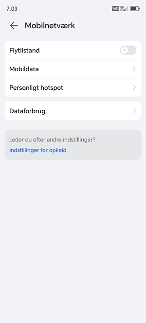 Vælg Mobildata