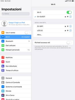 Ora sei connesso alla rete Wi-Fi