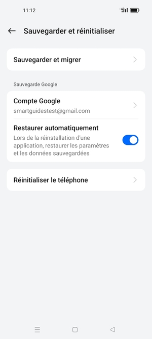Sélectionnez Compte Google