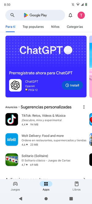 Seleccione la barra de Búsqueda