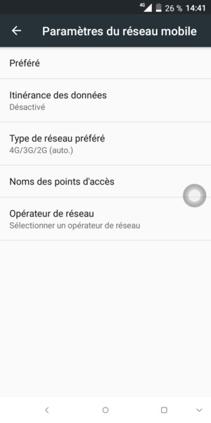 Pour changer de réseau en cas de problèmes de réseau, sélectionnez Opérateur de réseau