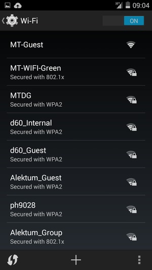 Select the wireless network you want to connect to