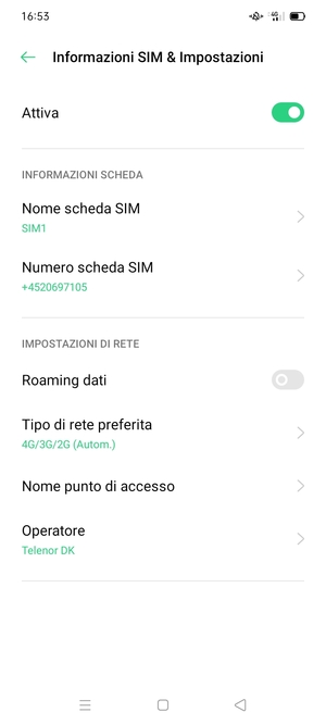 Seleziona Nome punto di accesso
