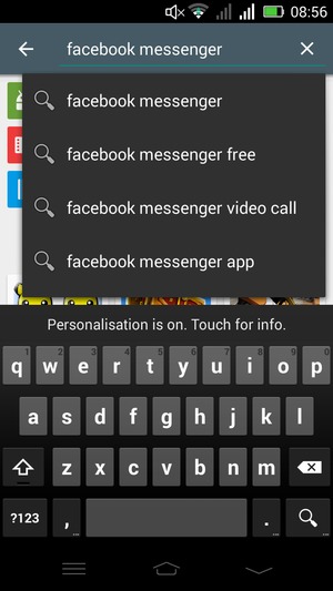 Enter the app name and select Search