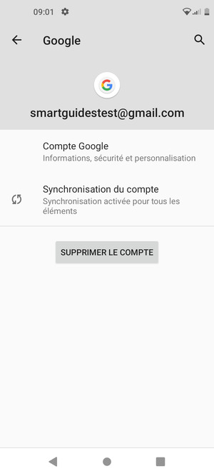 Sélectionnez Synchronisation du compte