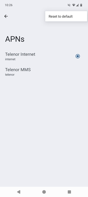 Select Reset to default