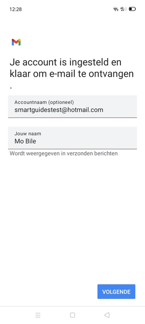 Geef uw account een naam en voer uw naam in. Selecteer VOLGENDE