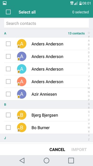 Check the Select all checkbox
