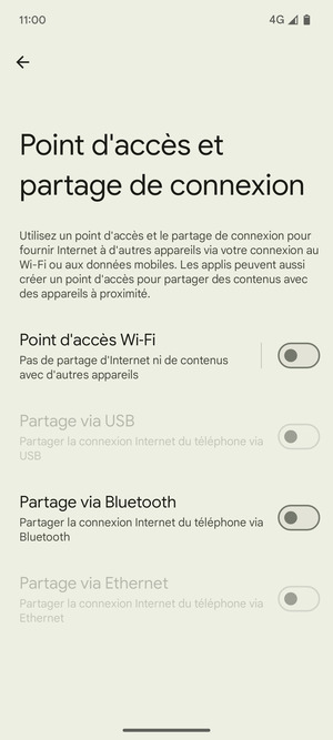 Sélectionnez Point d'accès Wi-Fi