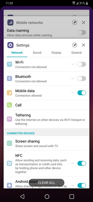 Select CLEAR ALL to close all running apps
