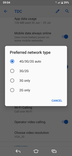 Select your preferred option