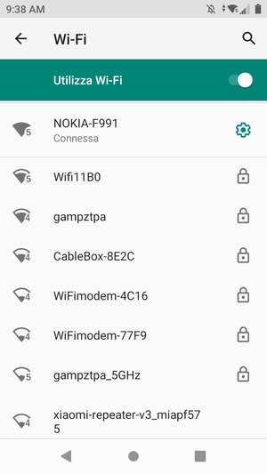 Ora sei connesso alla rete Wi-Fi