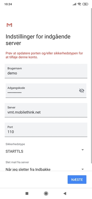 Vælg Sikkerhedstype