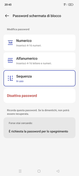 Il tuo telefono è ora protetto dal blocco schermo