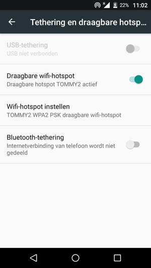 Uw telefoon is nu geïnstalleerd voor gebruik als modem