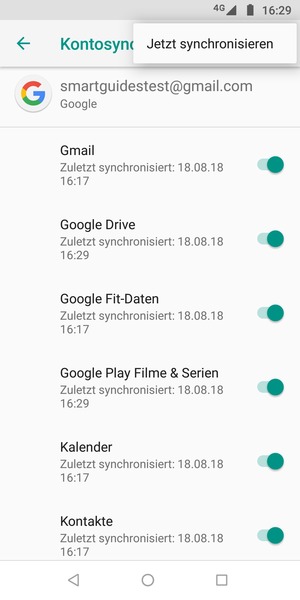 Wählen Sie Jetzt synchronisieren