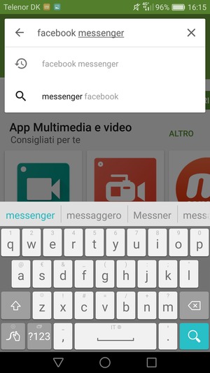 Inserisci il nome dell'app e seleziona Cerca