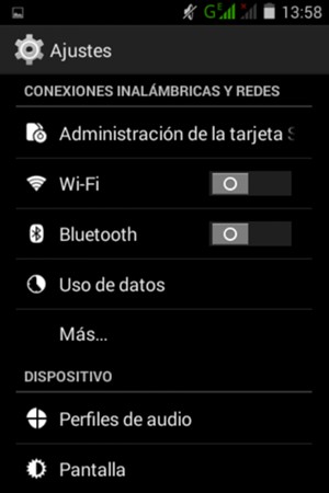 Seleccione Administración de la tarjeta SIM