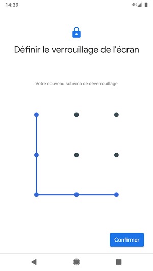Dessinez de nouveau le schéma de déverrouillage et sélectionnez Confirmer