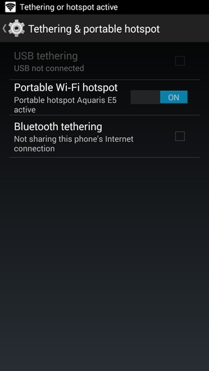 Your phone is now set up for use as a modem