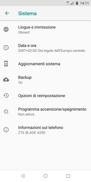 Seleziona Aggiornamenti sistema