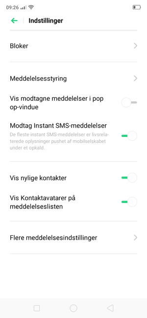 Vælg Flere meddelelsesindstillinger