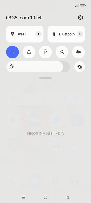 Scorri nuovamente verso il basso il menu in alto