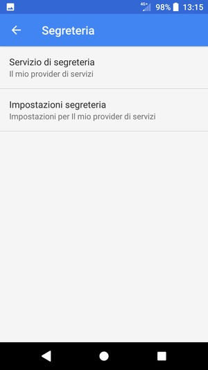 Seleziona Impostazioni segreteria
