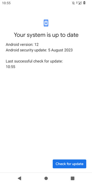 If your phone is up to date, you will see the following screen