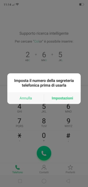 Se la segreteria telefonica non è configurata, seleziona Impostazioni