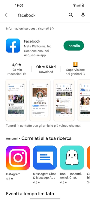 Seleziona l'applicazione