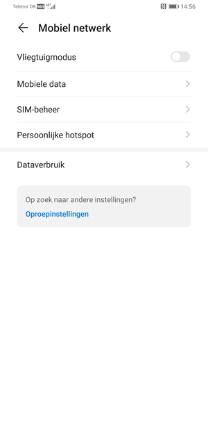 Selecteer Mobiele data