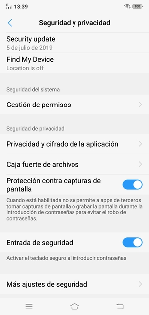 Desplácese y seleccione Más ajustes de seguridad