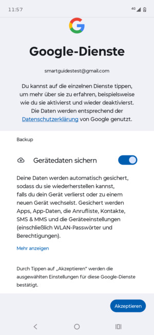 Wählen Sie Akzeptieren
