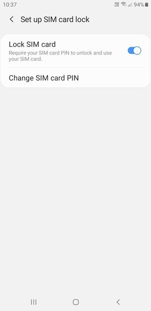 Select Change SIM card PIN