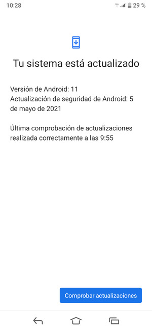Si su teléfono está actualizado, verá la siguiente pantalla