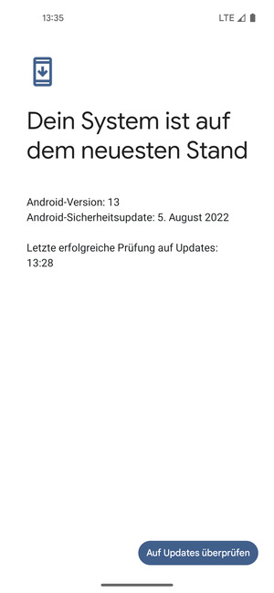 Falls Ihr Handy aktualisiert ist, wird Ihnen der folgende Bildschirm angezeigt