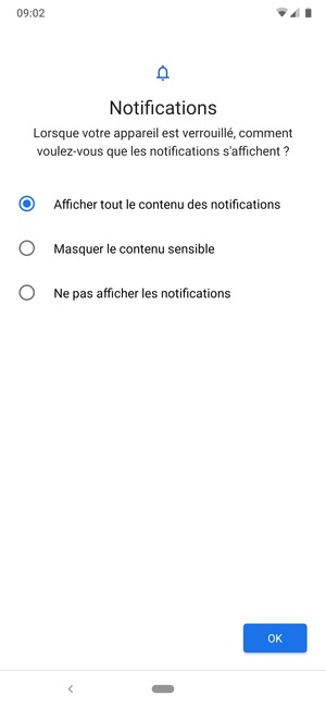 Sélectionnez votre option préférée et sélectionnez OK