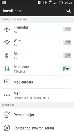 Velg Mobildata