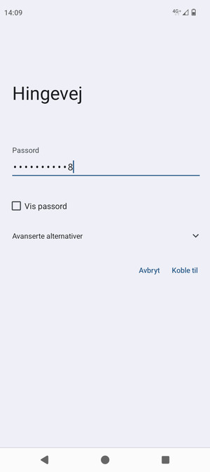 Skriv inn Wi-Fi-passord og velg Koble til