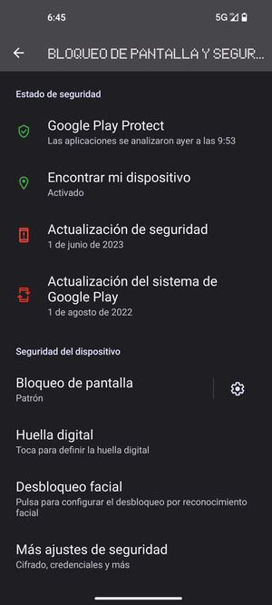 El teléfono ha sido asegurado con un bloqueo de pantalla