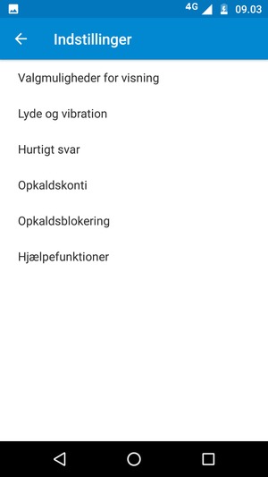 Vælg Opkaldskonti