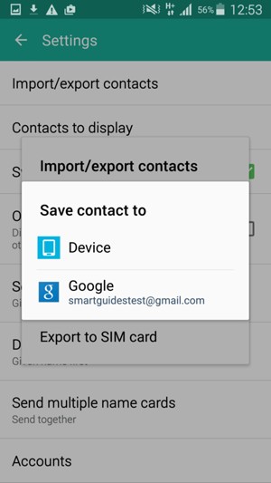 Select your Google account