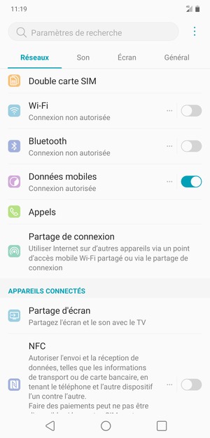Sélectionnez Général