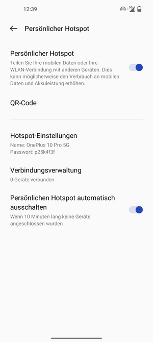 Ihr Handy ist jetzt für die Verwendung als Modem eingerichtet