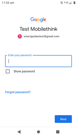 Enter your password and select Next