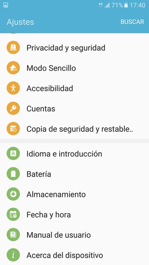 Desplácese y seleccione Acerca del dispositivo